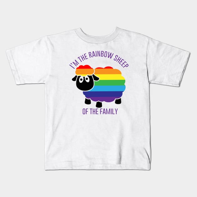 Rainbow Sheep of the Family Kids T-Shirt by CB Creative Images